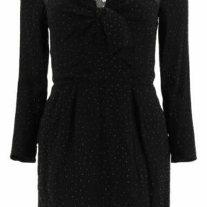 SAINT LAURENT MINI DRESS WITH CRYSTALS 38 Black