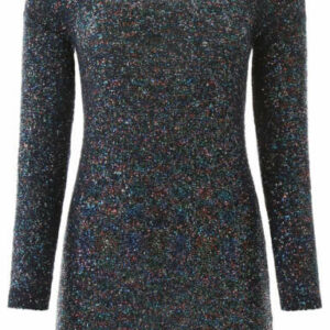 SAINT LAURENT MULTICOLOUR SEQUINED DRESS S Blue, Pink, Green