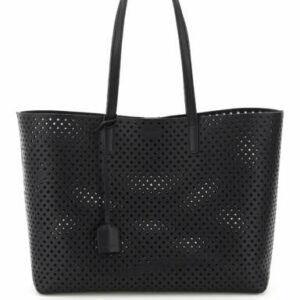 SAINT LAURENT SHOPPING IN YSL PERFORATED LEATHER OS Black Leather