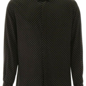 SAINT LAURENT STUDDED SHIRT 39 Black Silk