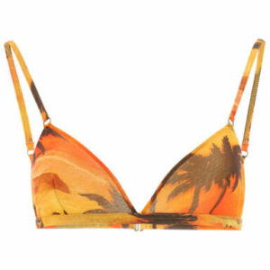 SAINT LAURENT TRIANGLE BIKINI TOP XS Orange, Black, Yellow