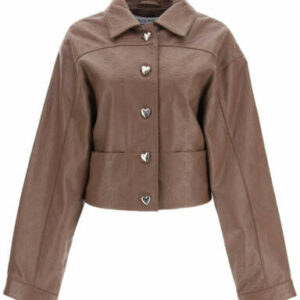 SAKS POTTS PERLA JACKET IN MONOGRAM LEATHER 1 Brown Leather