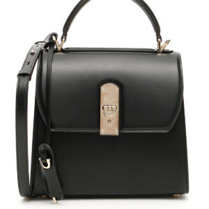 SALVATORE FERRAGAMO BOXY HANDBAG OS Black Leather