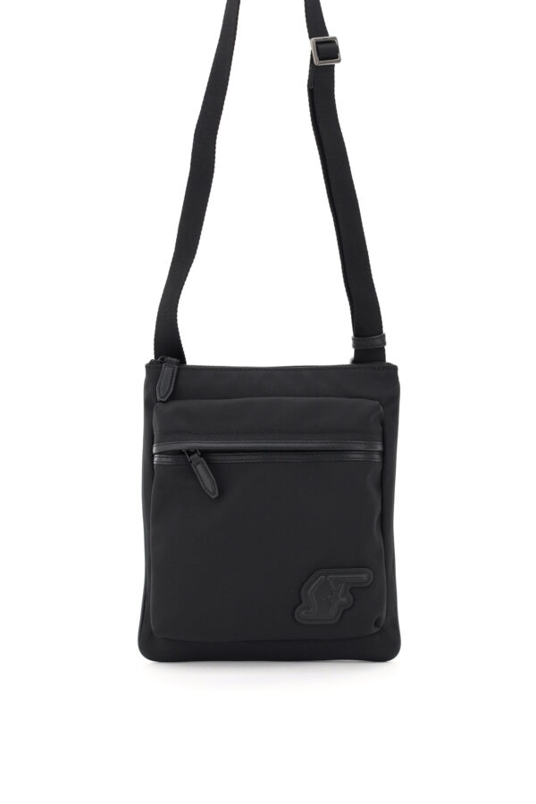 SALVATORE FERRAGAMO ECONYL SF BAG OS Black Leather, Technical