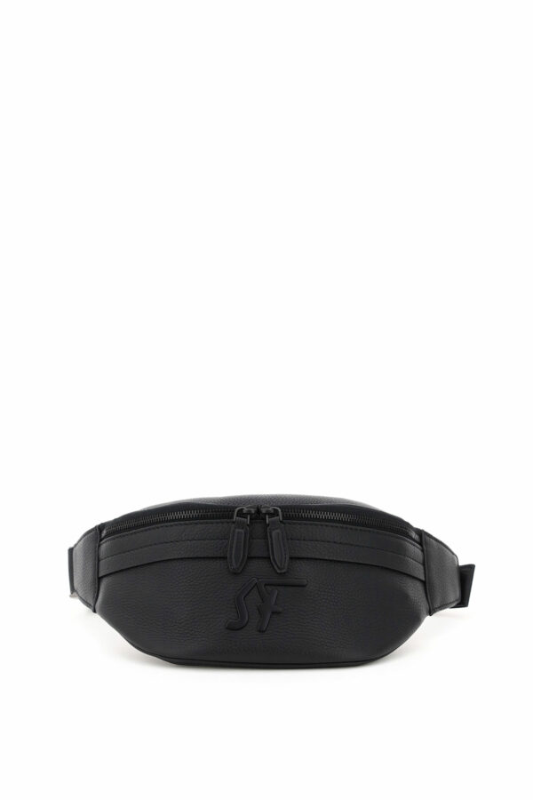 SALVATORE FERRAGAMO FIRENZE BELTPACK WITH MONOGRAM OS Black Leather