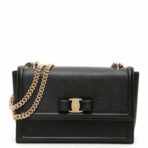 SALVATORE FERRAGAMO GINNY CROSSBODY BAG OS Black Leather