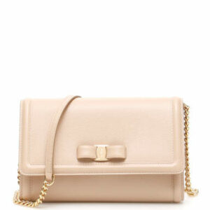 SALVATORE FERRAGAMO GRAIN CALFSKIN VARA MINIBAG OS Beige Leather