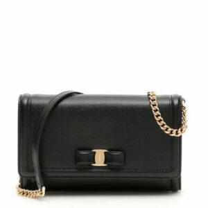 SALVATORE FERRAGAMO GRAIN CALFSKIN VARA MINIBAG OS Black Leather