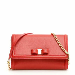 SALVATORE FERRAGAMO GRAIN CALFSKIN VARA MINIBAG OS Red Leather