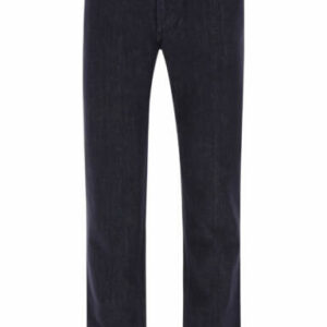 SALVATORE FERRAGAMO JEANS WITH LEATHER TRIMS 48 Blue Cotton, Denim