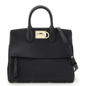 SALVATORE FERRAGAMO THE STUDIO BAG OS Black Leather