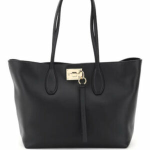 SALVATORE FERRAGAMO THE STUDIO SHOPPING BAG OS Black Leather