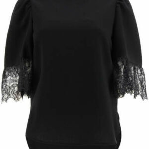 SEE BY CHLOE BLOUSE WITH LACE SLEEVES 36 Black