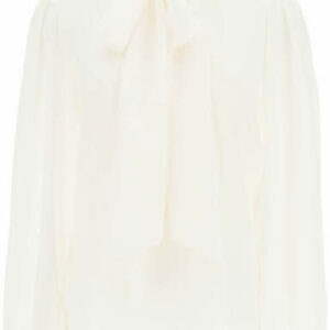 SEE BY CHLOE BLOUSE WITH LAVALLIERE 36 White Silk