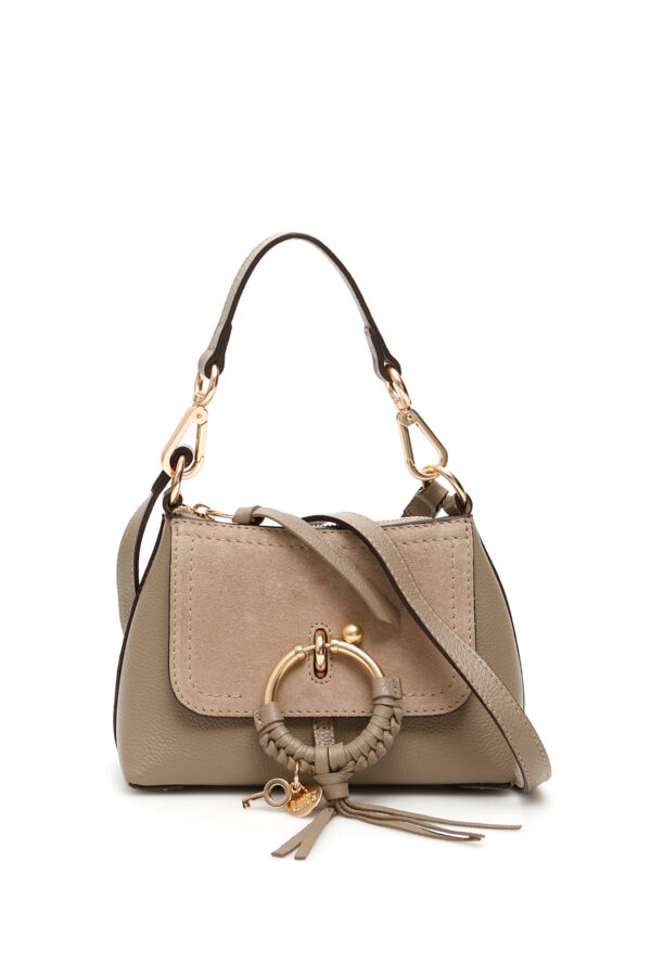 SEE BY CHLOE JOAN SHOULDER MINI BAG OS Grey, Beige Leather