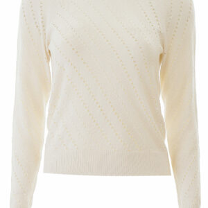 SEE BY CHLOE PERFORATED SWEATER XS White Cotton