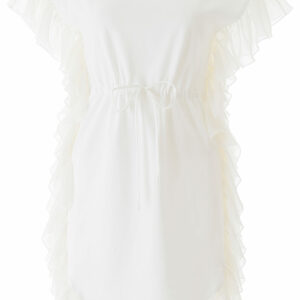 SEE BY CHLOE RUFFLED DRESS S White Cotton