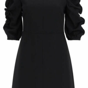 SEE BY CHLOE SHORT DRESS WITH GATHERED SLEEVES 36 Black
