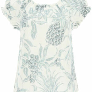 SEE BY CHLOE SPRING FRUITS PRINT TOP 34 White, Grey, Blue Linen