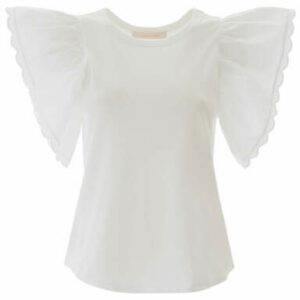 SEE BY CHLOE T-SHIRT WITH BUTTERFLY SLEEVES L White Cotton