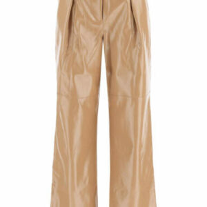 SELF PORTRAIT FAUX LEATHER TROUSERS 6 Brown, Beige Faux leather