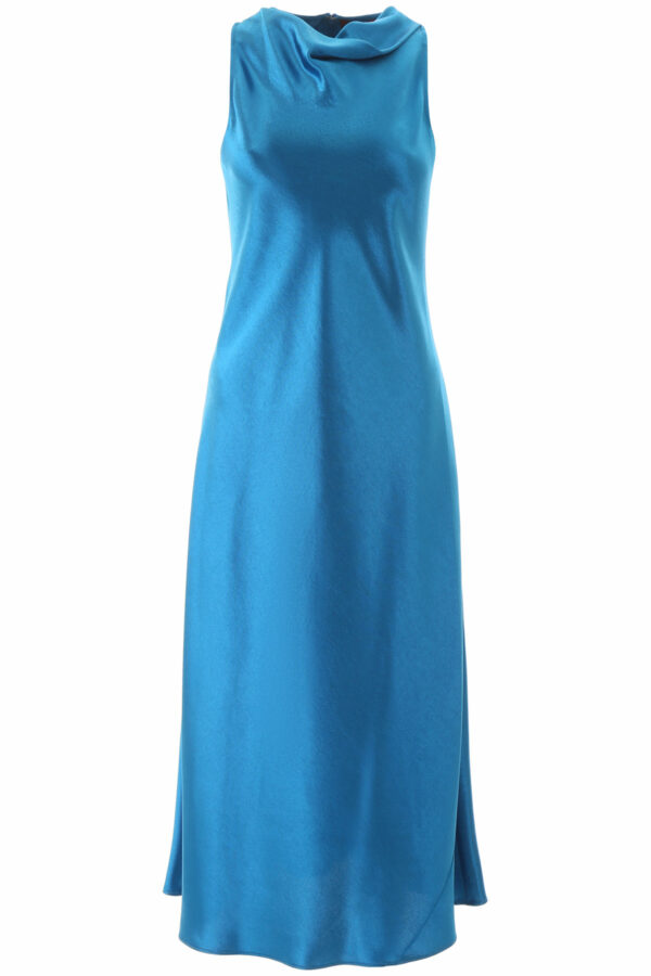 SIES MARJAN ANDY GLOSSY SATIN DRESS 4 Blue