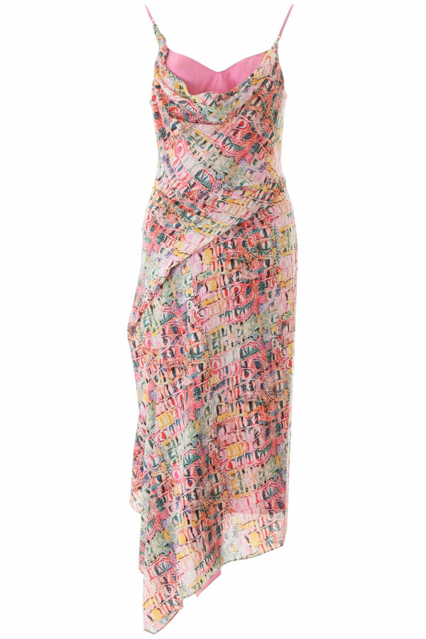 SIES MARJAN REPTILE PRINT DRESS 2 Pink, Green, Yellow