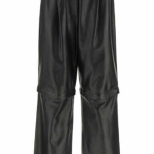 SPORTMAX 2 IN 1 NAPPA TROUSERS 38 Black Leather