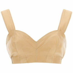 SPORTMAX LEATHER TOP 42 Beige Leather