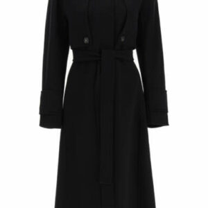 SPORTMAX WOOL AND CASHMERE COAT 38 Black Wool, Cashmere