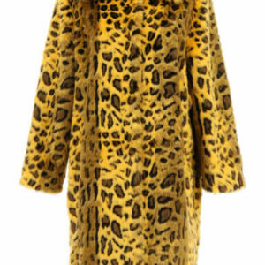 STAND MAXINE LEOPARD ECO-FUR COAT 36 Yellow, Black Faux fur