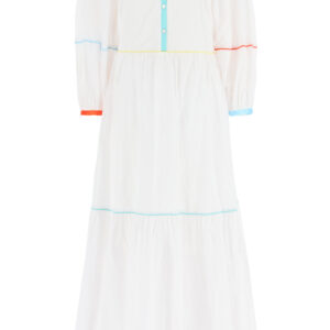 STAUD DEMI COTTON DRESS WITH PIPING 2 White Cotton