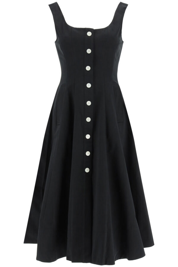 STAUD LORETTA MIDI DRESS 2 Black Cotton