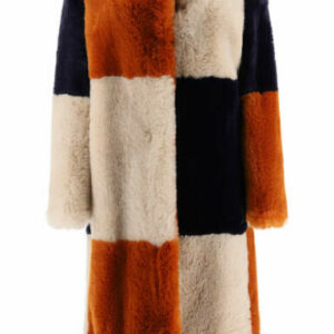 STELLA McCARTNEY ADALYN ECO FUR COAT 40 Orange, Beige, Blue