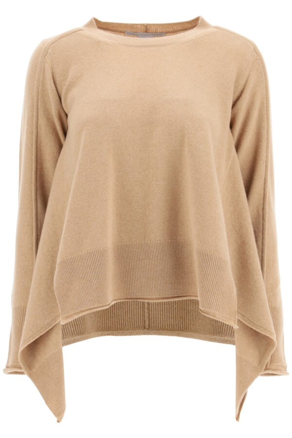 STELLA McCARTNEY ASYMMETRICAL CREW NECK SWEATER 40 Beige Cashmere