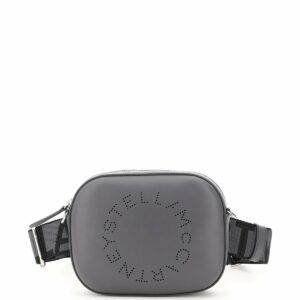 STELLA McCARTNEY BELTBAG WITH PERFORATED LOGO OS Grey, Black Faux leather
