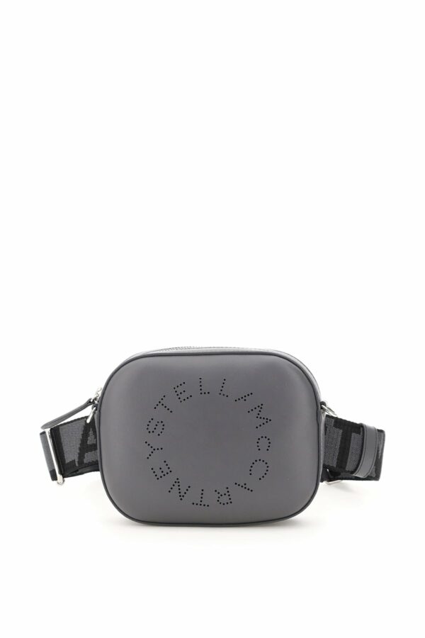 STELLA McCARTNEY BELTBAG WITH PERFORATED LOGO OS Grey, Black Faux leather