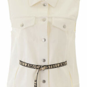 STELLA McCARTNEY BELTED VEST 42 White Denim