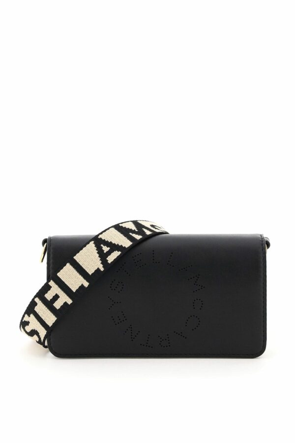 STELLA McCARTNEY CROSSBODY MINI BAG STAR LOGO STUDS OS Black Faux leather