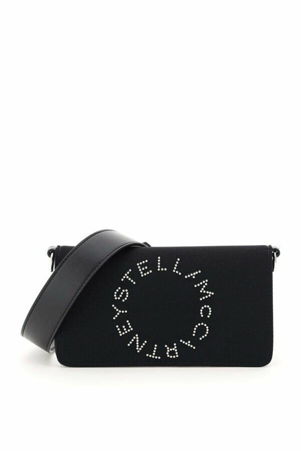 STELLA McCARTNEY CROSSBODY MINI BAG STAR LOGO STUDS OS Black Faux leather, Technical