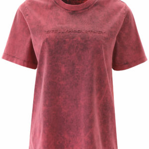 STELLA McCARTNEY EMBOSSED LOGO T-SHIRT 38 Pink Cotton