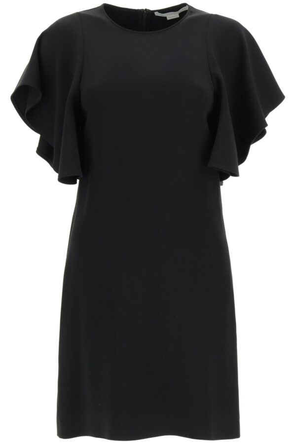 STELLA McCARTNEY LANA MINI DRESS IN STRETCH CADY 38 Black