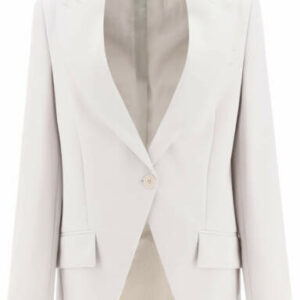 STELLA McCARTNEY LINDSAY SINGLE-BREASTED BLAZER 38 Beige, Pink Wool