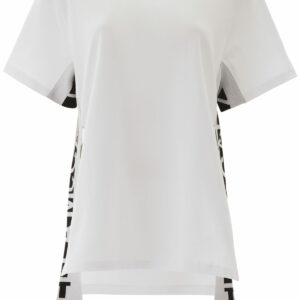 STELLA McCARTNEY LOGO TAPE T-SHIRT 42 White, Black Cotton