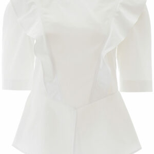 STELLA McCARTNEY RUFFLED SHIRT 42 White Cotton