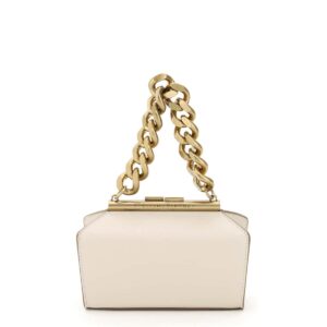STELLA McCARTNEY STRUCTURED SMALL BAG MACRO CHAIN OS White, Beige Faux leather
