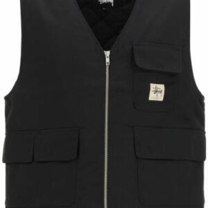 STUSSY INSULATED WORK VEST S Black Cotton