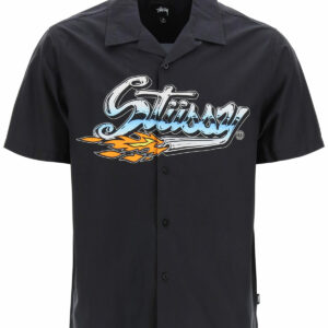 STUSSY STUSSY CRUISING SHIRT S Black, Light blue, Orange Cotton