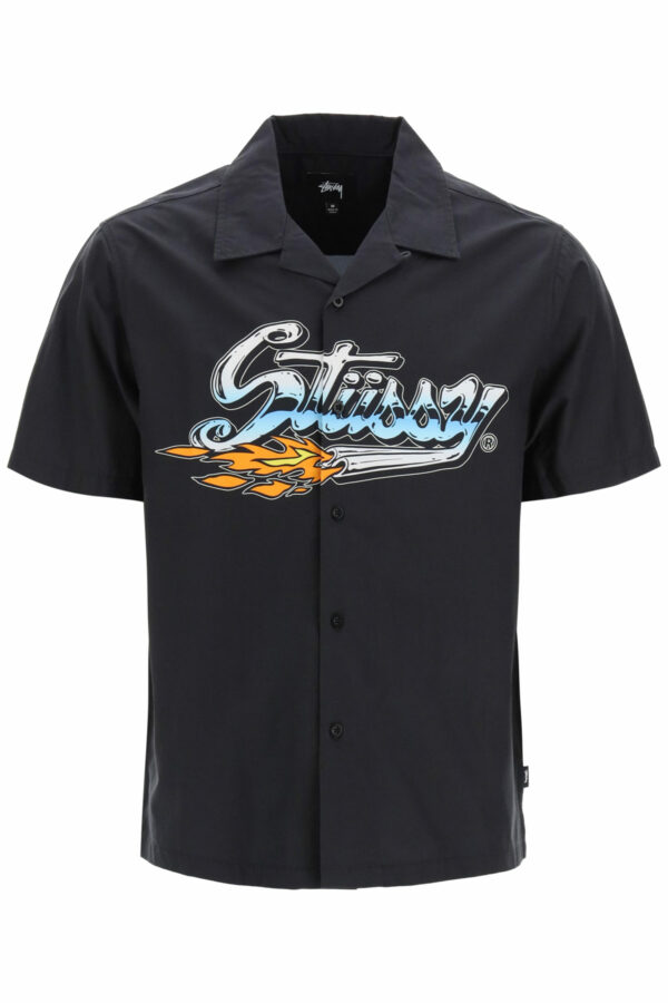 STUSSY STUSSY CRUISING SHIRT S Black, Light blue, Orange Cotton