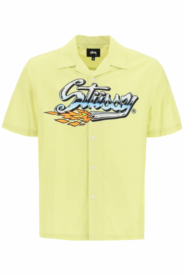 STUSSY STUSSY CRUISING SHIRT S Yellow, Light blue, Orange Cotton